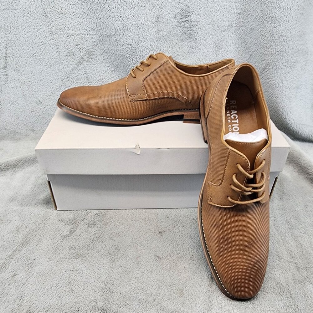 Kenneth Cole Shoes Mens Size 8 Reaction Curtis Buck Brown Lace Up Dress *NWT*